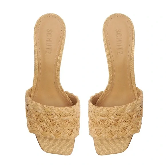 Schutz dethalia straw raffia sandal, kitten heel, natural, size 5 - Picture 10 of 10